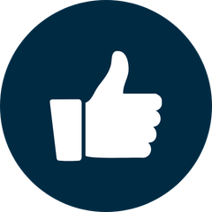 Thumbs up symbol representing positive support and personalised service