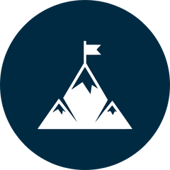mountain with flag