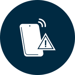 phone with warning symbol