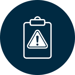 warning sign and clipboard