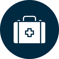 Clipboard with checklist, people icons and magnifying glass for case review